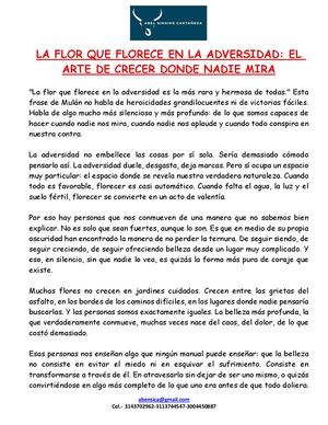 La Flor Que Florece En La Adversidad