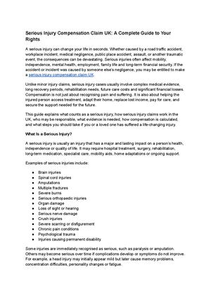Serious Injury Compensation