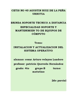 Instalacion Y Actualizacion Del Sistema Operativo