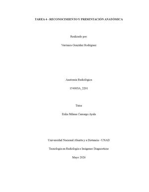 Tarea 4 Reconocimiento Y Presentación Anatómica