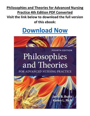 Philosophies And Theories For Advanced Nursing Practice 4th Edition PDF Converted