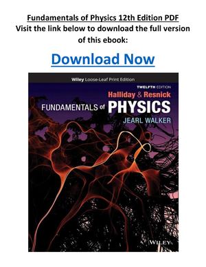 Fundamentals Of Physics 12th Edition PDF