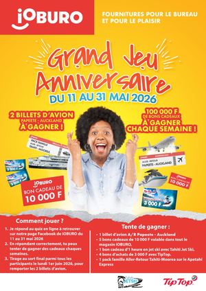 Catalogue Anniversaire 3 ans iOBURO Tahiti