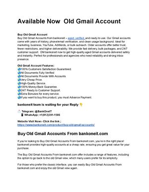 Available Now Old Gmail Account