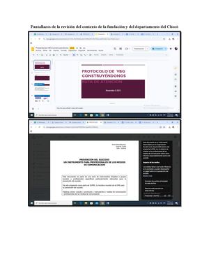 Pantallazos De La Revisión Del Contexto De La Fundación Y Del Departamento Del Chocó