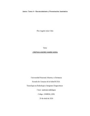 Tarea 4 – Reconocimiento Y Presentación Anatómica