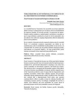 VORACIDAD FISCAL Y SU IMPACTO ECONÓMICO