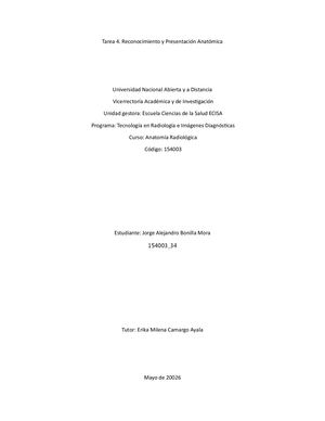 Tarea 4 Docx Reconocimiento Y Presentacion Anatomica