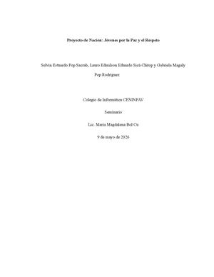 Proyecto De Nación Bachillerato Por Madurez Seminario 2026