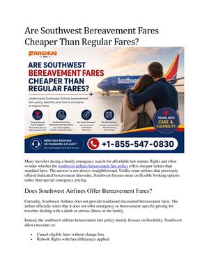 Are Southwest Bereavement Fares Cheaper Than Regular Fares (1)