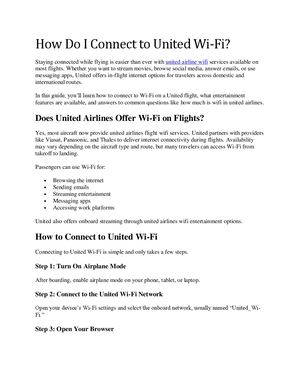How Do I Connect To United Wifi