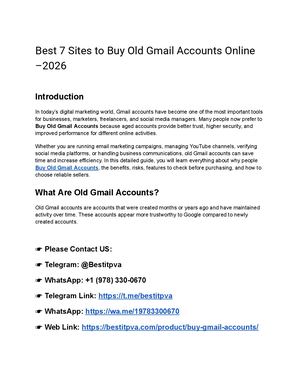 Best 7 Sites To Buy Old Gmail Accounts Online –2026