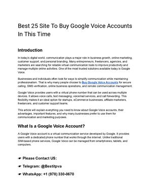 Best 25 Site To Buy Google Voice Accounts In This Time