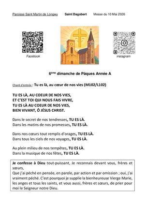 Messe Du 10 Mai 6e Dimanche De Pâques Reconcilliation