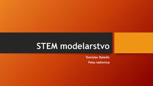 Stem modelarstvo - peta radionica
