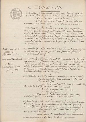 Actes Societés - Usine Dumons - Lavelanet