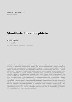 MANIFESTO IDEAMORPHISTE