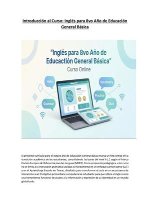 Introducción Al Curso English 8th