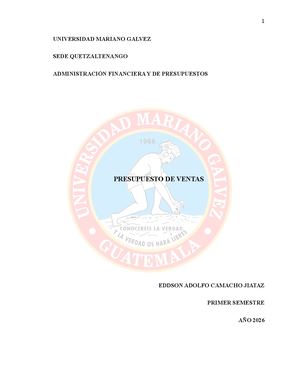 Presupuesto De Ventas