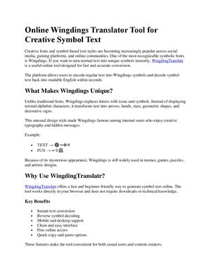 Online Wingdings Translator Tool For Creative Symbol Text