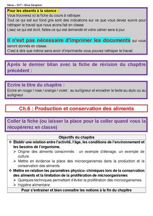 6 Ch6 A1 Cours (Origine Aliments)