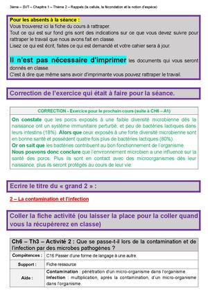 3 Ch6 A2 Cours (Infection Contamination)