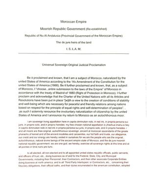 NOTICE OF PROCLAMATION OF STATUS