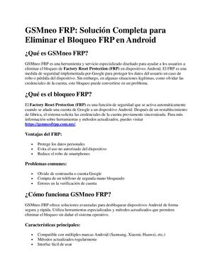 Guía Completa GSMNeo FRP para Desbloqueo de Android