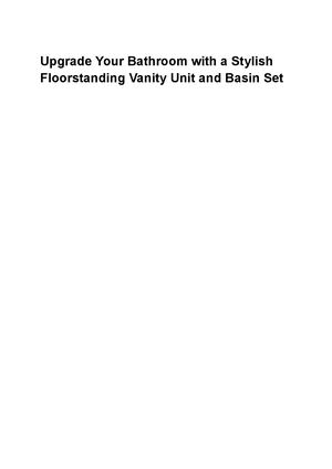 Floorstanding Vanity Unit And Basin Set