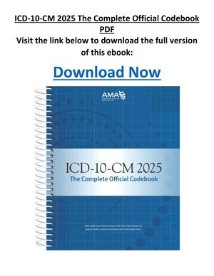 ICD 10 CM 2025 The Complete Official Codebook PDF