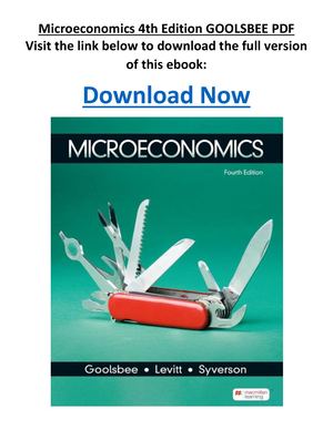 Microeconomics 4th Edition GOOLSBEE PDF