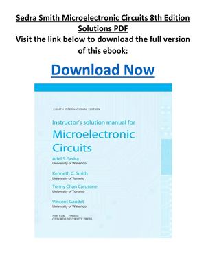 Sedra Smith Microelectronic Circuits 8th Edition Solutions PDF