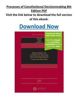 Processes Of Constitutional Decisionmaking 8th Edition PDF