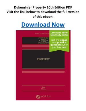 Dukeminier Property 10th Edition PDF