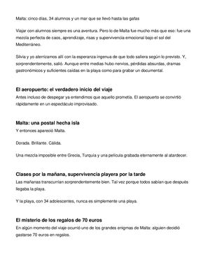 IES LA SOLEDAD, INMERSIÓN EN MALTA , ALUMNOS DE 4ºESO