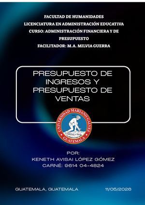 Presupuesto De Ingresos Y Presupuesto De Ventas
