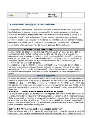 Anexo 1 Diario De Campo YISELH PEDRAZA
