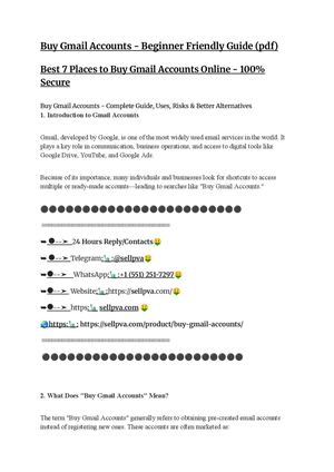Buy Gmail Accounts Beginner Friendly Guide (Pdf)