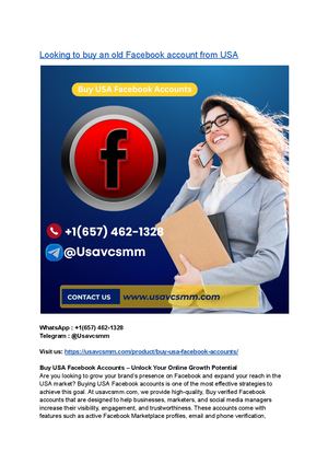 Looking To Buy An Old Facebook Account From Usa