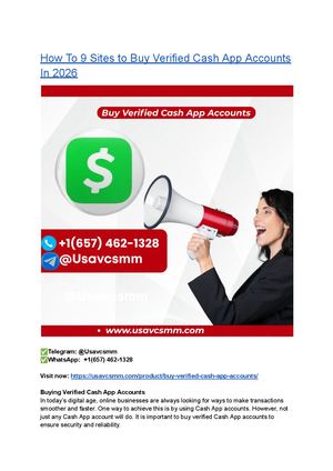 How To 9 Sites To Buy Verified Cash App Accounts In 2026