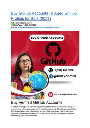 Buy Git Hub Accounts & Aged Git Hub Profiles For Sale (2027)