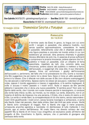 Avvisi Parrocchiali Dal 10 Al 17 Maggio 2026 - 6ª Domenica Di Pasqua 2026