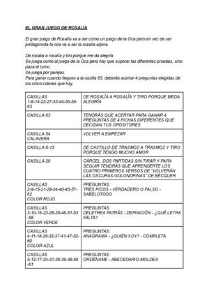 El Gran Juego De Rosalía