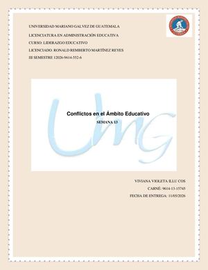 Caso De Conflicto, Guion Liderazgo Semana 12