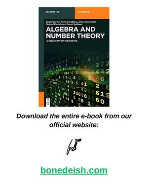 Algebra and Number Theory A Selection of Highlights pdf