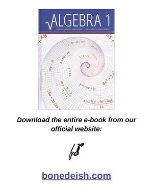 CLE Algebra 1 Textbook with Answer Keys Christian Light Education pdf