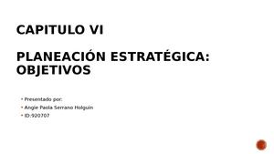 Capitulo VI Planeación Estratégica Objetivos