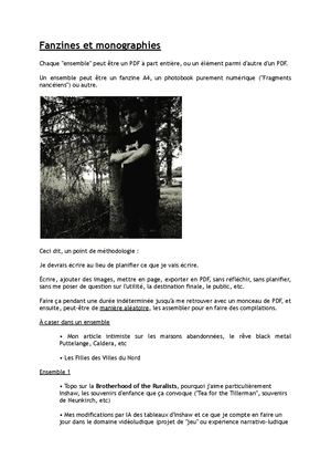 Notes & Works In Progress - Fanzines