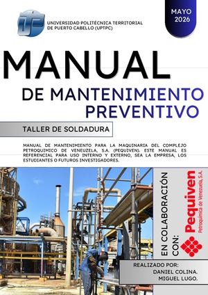 Manual De Mantenimiento Preventivo De La Maquinaria Del Complejo (Pequiven) Taller De Soldadura