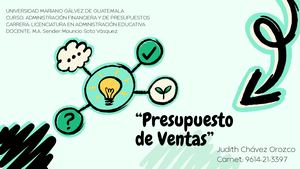 “Presupuesto De Ventas”